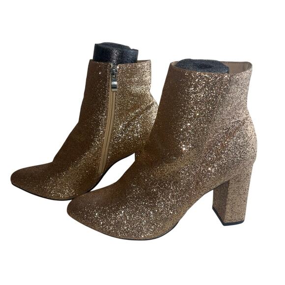 NWOT Gold Glitter Ankle Boots Size EU 41 / US 10-10.5 - Picture 6 of 9